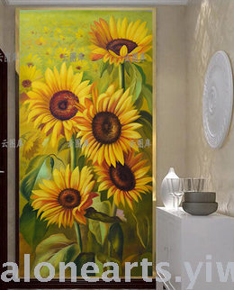 Entrance Painting Landscape Oil Painting Corridor Painting Half Painted Stereograph Landscape Oil Painting Sunflower