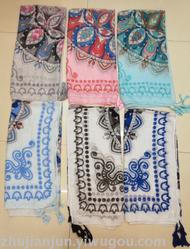 garland positioning pattern fashion silk scarf summer shawl color style variety