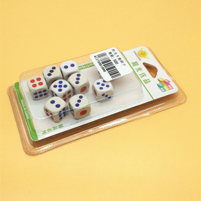 阳光百货 阳光卡装骰子 筛子色子圆角骰子 数字塑料色子详情3