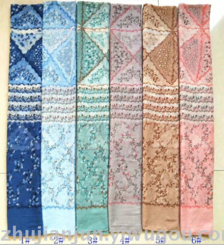 Triangle Horizontal Strip Flower Pattern Fashion Silk Scarf Summer Shawl Color and Style Variety 