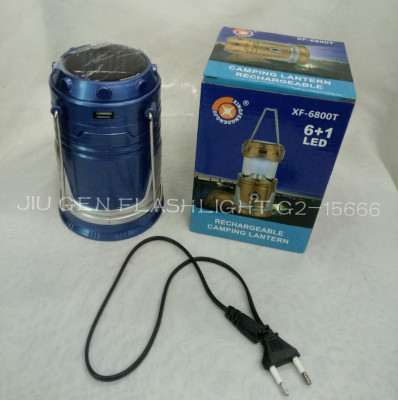 Jiugen flashlight XF-6800 solar rechargeable telescopic lanterns
