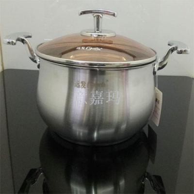 Far hair double ear pot with stainless steel household small hot pot cooking pot cooking mask pot gas induction cooker.