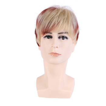 韩版帅气假发男 自然逼真斜刘海男士短发发套