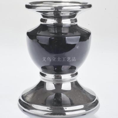 Gao Bo Decorated Home Continental silver plated ceramic candlestick Inn coffee shop decoration of ceramic handicrafts