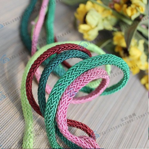 mm16 Strand Core Wire Braided Rope Hollow Polyester Silk Bracelet Necklace Rope Handmade Hat Decoration flat Rope 