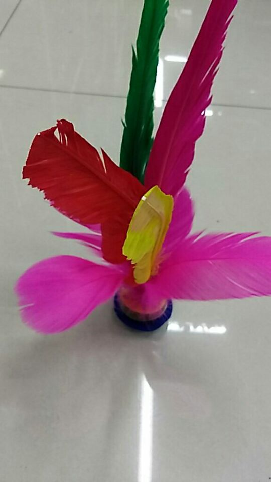 鸡毛毽子毽子鸡毛毽球健身娱乐橡胶加厚耐用胶底彩色鹅毛毽子