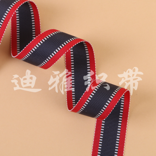 handmade ribbon bow material red stripe color matching double-sided hat belt accessories