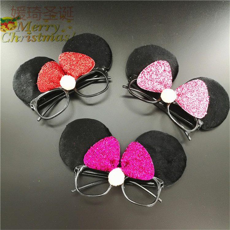 圣诞卖萌眼镜 带灯 圣诞节日装饰品