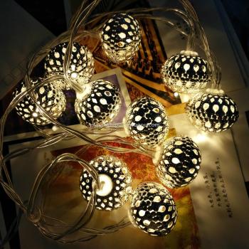圣诞节日房间家居餐厅装饰灯摩洛哥扁球LED灯