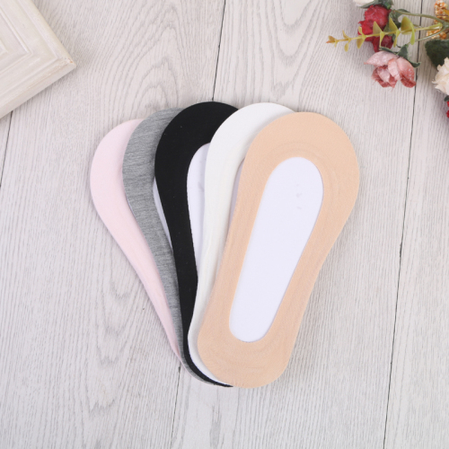 360 degree silicone new pure cotton seamless women‘s socks comfortable invisible socks boat socks