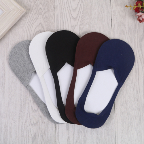 summer men‘s all-cotton silicone non-slip invisible socks ankle socks