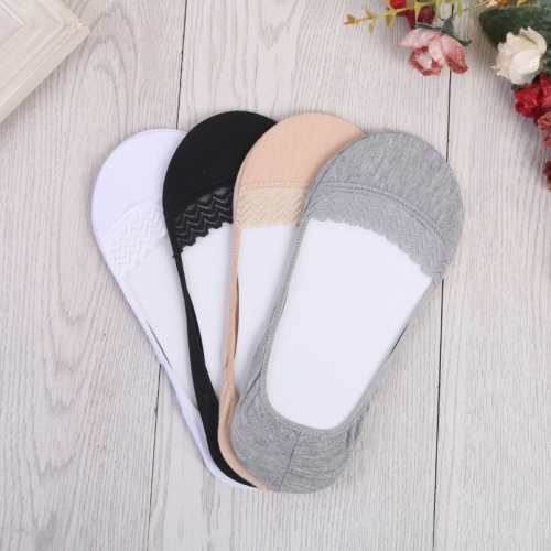 Women‘s Fashion New Thin Women‘s Comfortable and Non-Slip Cotton Socks Invisible Socks Boat Socks