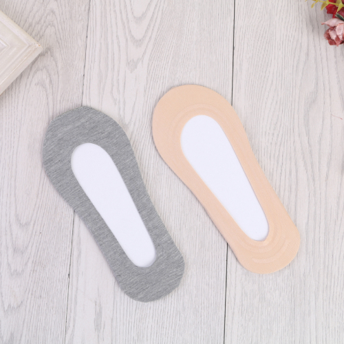 new cotton two-ring glue women‘s seamless non-slip invisible socks boat socks