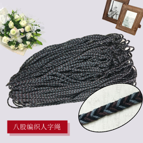 Nine-Strand Braided Braid Colorful Eco-friendly Cotton Bracelet Clothing Belt Drawstring Braid Rope Herringbone Rope Cotton Rope