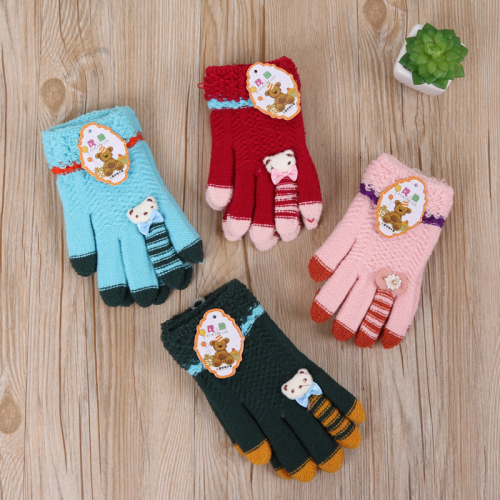 Hyatt Rabbit Knitted Gloves Fashion Winter Cute Children‘s Gloves