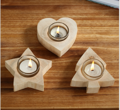 New wood crafts creative gift candlestick home furnishing handmade wooden crafts