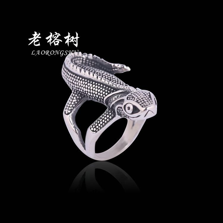 复古合金蜥蜴戒指男女情侣指环尾戒孟宇饰品