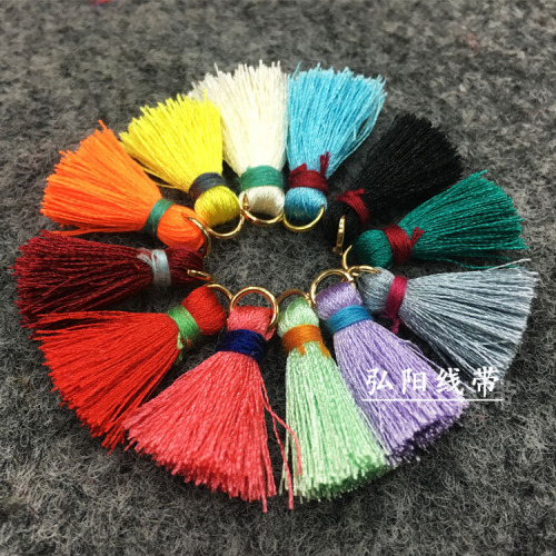 handmade mini metal ring tassel jewelry hanging all kinds of clothing hat bag accessories embroidery thread small tassel