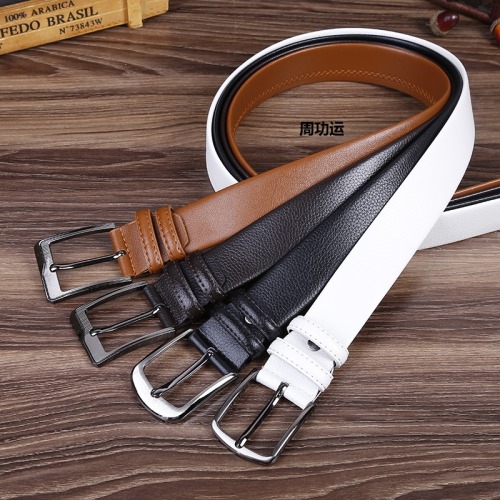 Men‘s Leather Belt Fashion Casual Pants Belt Microfiber Scratch-Resistant Wear-Resistant Belt Men‘s Pin Buckle Alloy Belt