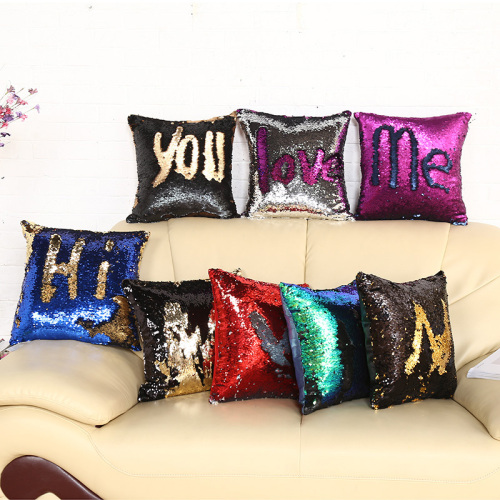 Stall Goods Stall Goods Home DIY Creative Sequin Pillow Cover Autumn and Winter Colorful Artificial Silk Pillow Gift