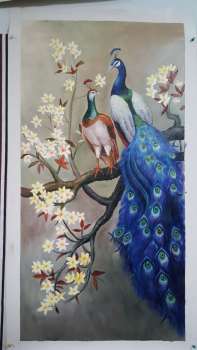 孔雀-手绘油画简欧