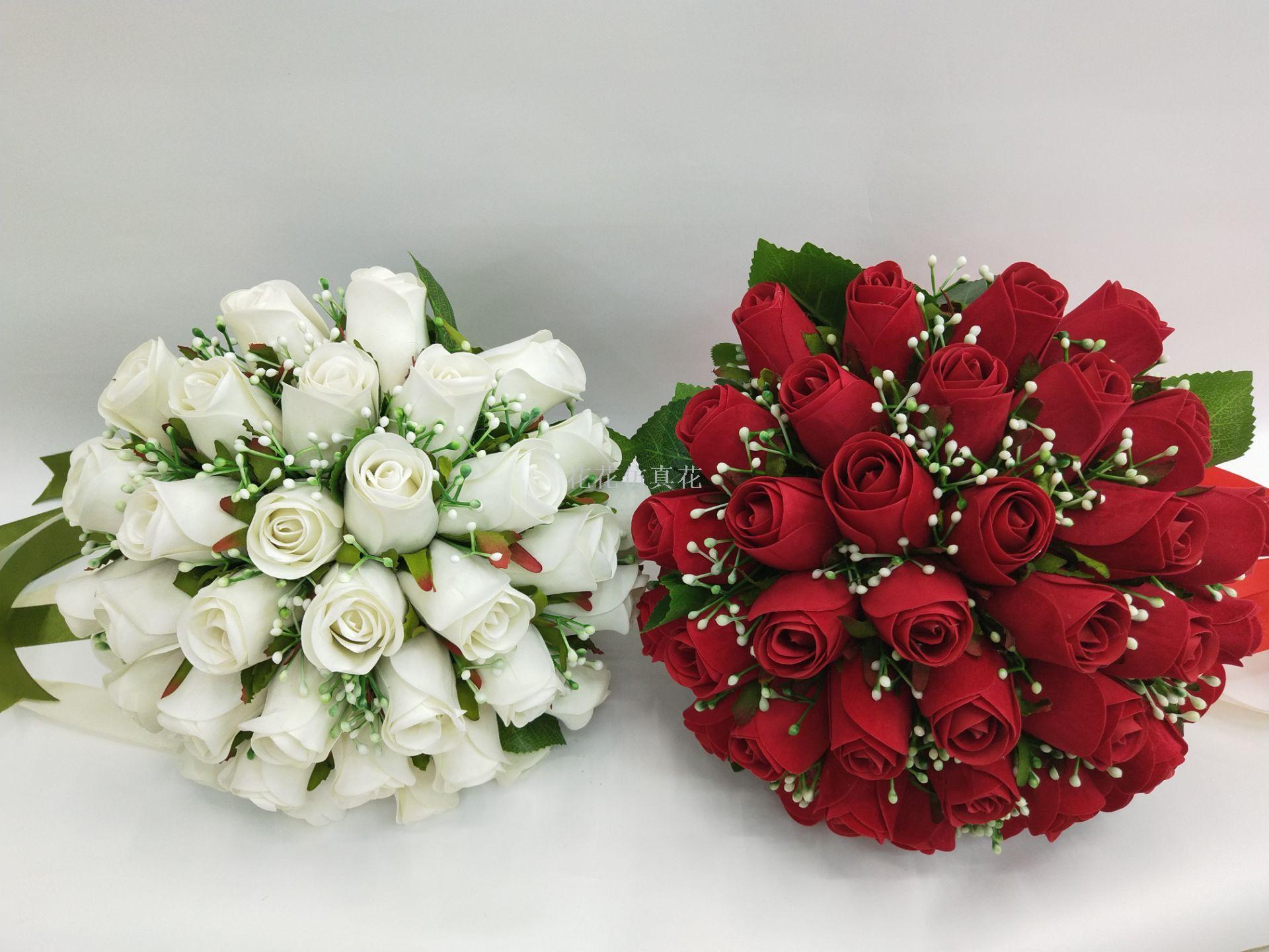 仿真摆设手捧花玫瑰新娘手捧花用也可装饰房间客厅详情1