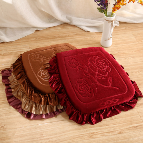 stall goods 100 million points autumn and winter home rose cushion thermal crystal velvet lace chair cushion manufacturer home textile home decoration