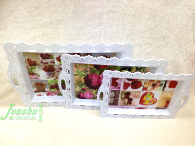 European tray PP material creative flower printing hollow fruit plate