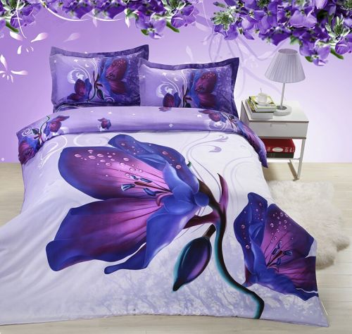 snow pigeon home textile genuine 100% cotton twill printed four-piece bedding set factory direct