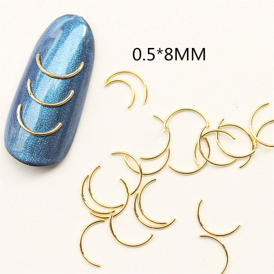 Japanese Nail Metal Stick 0.5mm Small Gold Bar Arc Stick Smiley Face Semicircle Rivet Nail Personality Jewelry