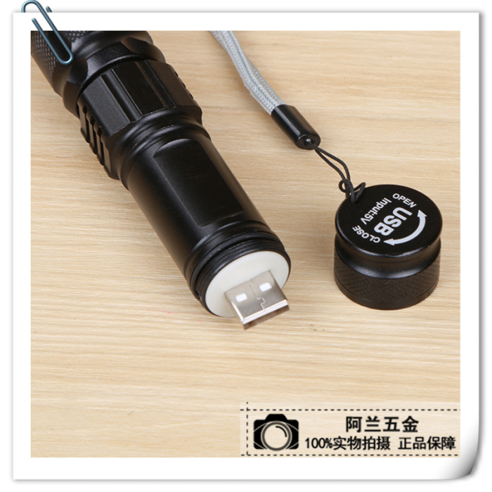 变焦调焦USB充电迷你强光手电筒家用口袋强光手电筒详情7