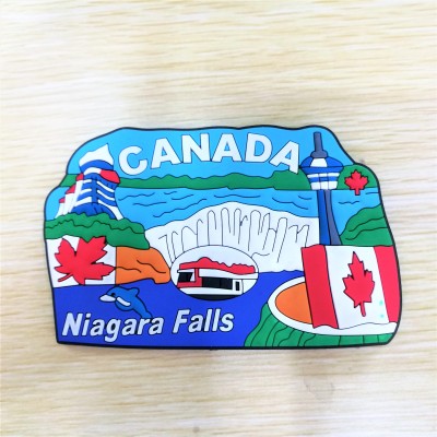 pvc soft plastic fridge-rubber cartoon tourist souvenirs made in Canada