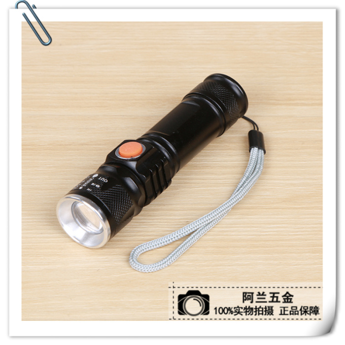 变焦调焦USB充电迷你强光手电筒家用口袋强光手电筒详情3