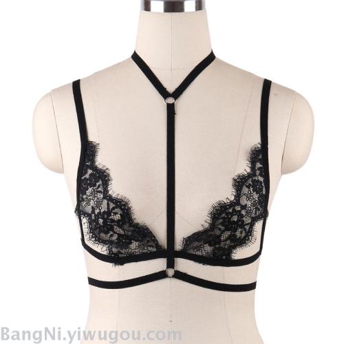 European and American Nightclubs Sexy Sexy Lace Bra Comfortable All-Match Gothic Strap Harness Clothing Wholesale