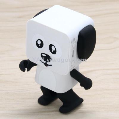 New multi-function dancing robot Bluetooth speaker square puppy card portable audio