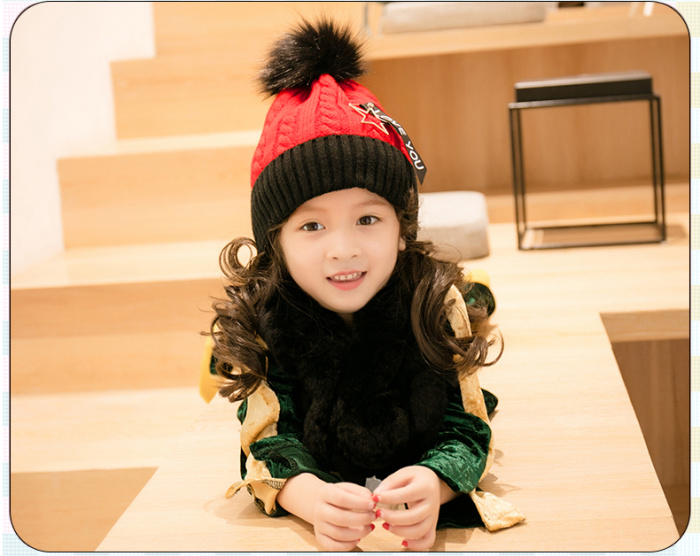 小孩帽子2-4-8岁韩版男宝宝帽子秋冬女孩毛线