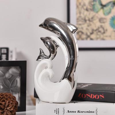Gao Bo Decorated Home Nordic plated Dolphin modern home decor gift decoration of pottery