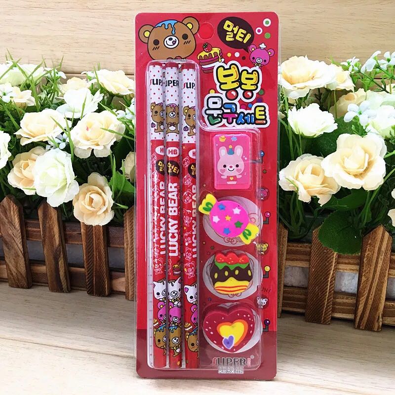 Supply Lovely Pencil And Rubber Set Childrens Prize