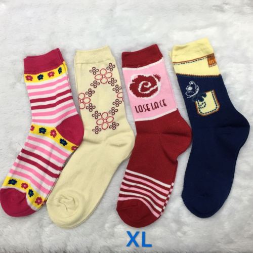 Stall Polyester Cotton Double Yarn 13-18 Years Old Boys and Girls Socks Men‘s Socks and Women‘s Socks Socks with Non-Binding Top Lace Socks Autumn and Winter Socks