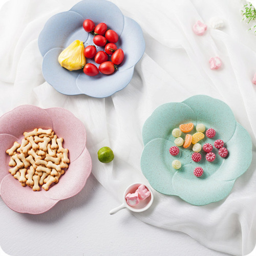 Cherry Blossom Fruit Plate Household Living Room Candy Tray Creative Plastic Melon Seeds Plate Snack Dim Sum Plate Dried Fruit Tray