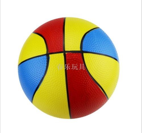Factory Direct Sales Stall 8.5-Inch Thickened Particle Color Basketball Children‘s Inflatable Toy Three-Color Basketball