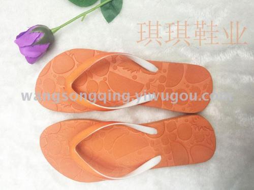 new foreign trade eva high-frequency embossed beach pe flip-flops