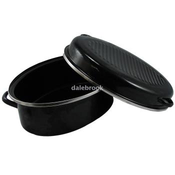 Anycook搪瓷烤鸡鸭锅 烧烤架炉Oval roaster