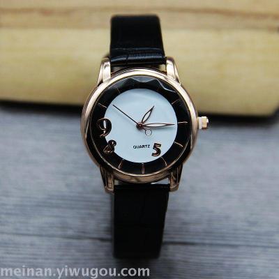 2017 new lady crystal face personality student belt watch