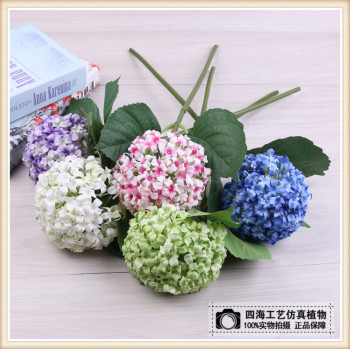 雪球单只仿真花优质布艺仿真精品花家居摆件花饰