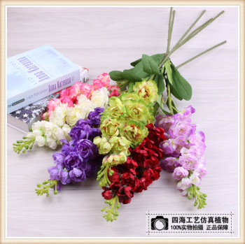 单只飞燕草厂家直销创意仿真花单只布艺精品家居摆件花