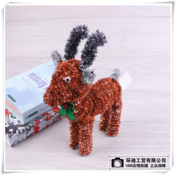 小鹿圣诞装饰摆件创意圣诞用品小鹿拉花装饰品