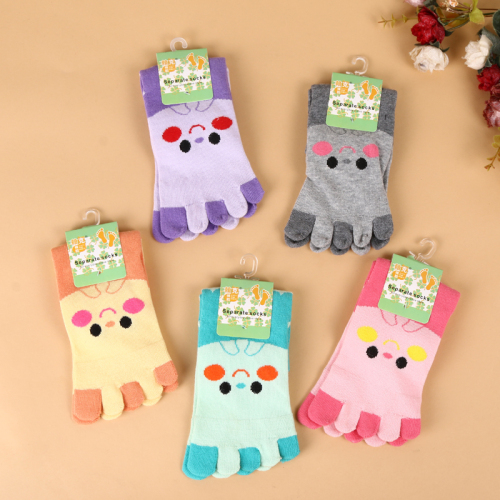 hyatt Rabbit Winter Comfortable Warm Toe Socks Middle Tube Cotton Socks Cute Cartoon Women‘s Socks 