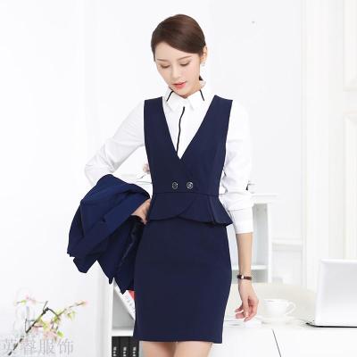 White collar professional wear suit skirt ol temperament beautician hotel front desk work clothes