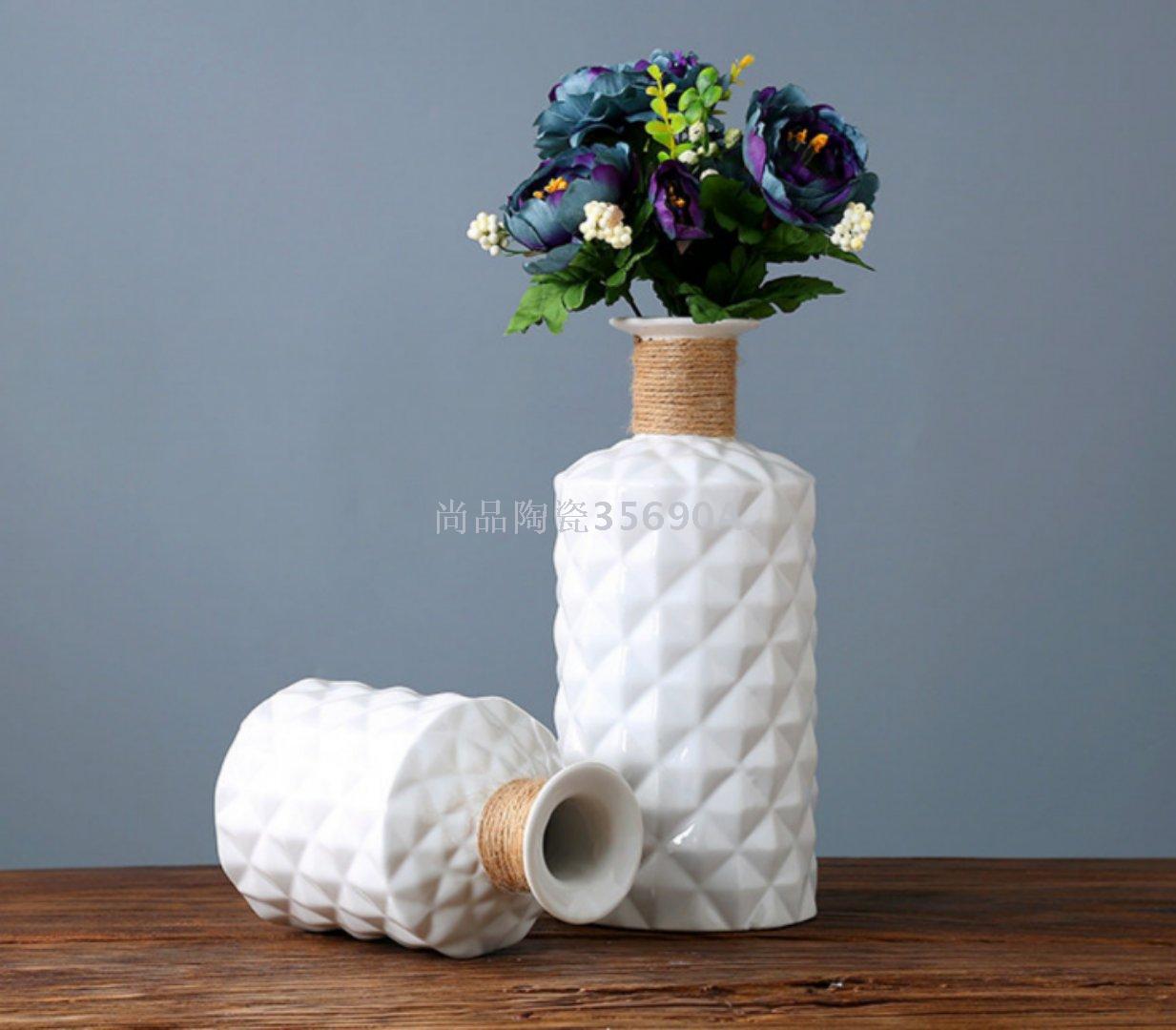 Supply White Simple Ceramic Vase Sitting Room Decoration